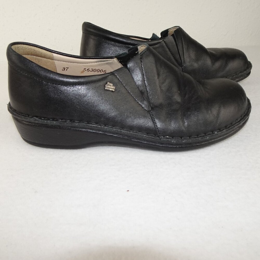Finn Comfort Newport Shoes Women’s Size 37 US 6 Black Slip On Comfort Loafers - Picture 3 of 10